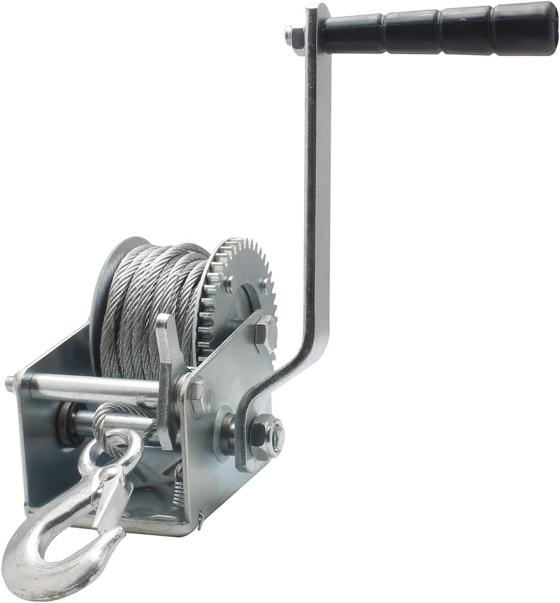 Stalen Kabel Handlier - Crank Lier - Gemakkelijk Liften - Precisie Controle - 600LB Capaciteit - Zilver