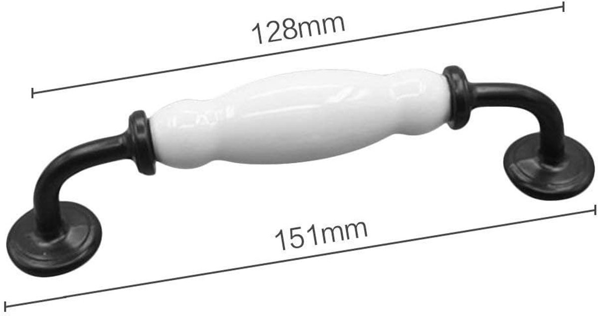 Set van 2 Arch Handgrepen, Deurklinken, Ladeknoppen en Meubelhandgrepen (Boorgatafstand 128 mm) voor Stijlvolle Interieurs