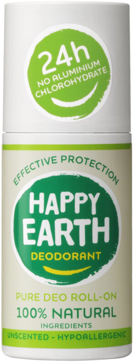 Happy Earth 100% Natuurlijke Deodorant Roll-On Unscented 75 ml