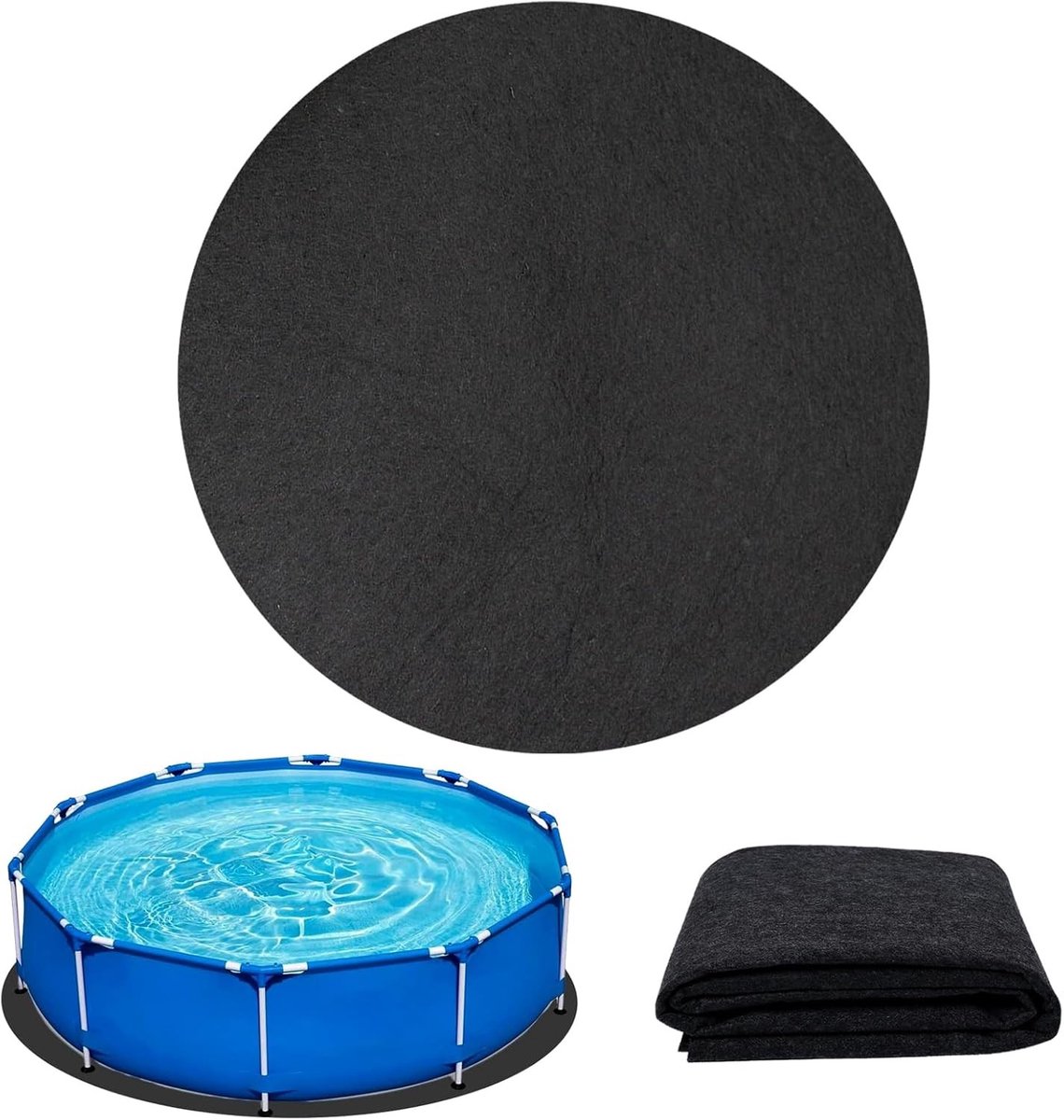 Zwembadonderlegger - Vilt en PVC - Antislip en Waterdicht - 2 Meter Rond - Voor Zwembaden en Whirlpools