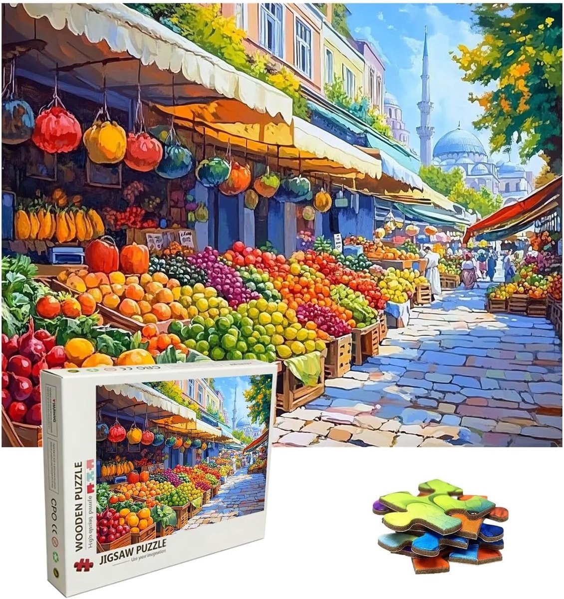 Kleurpuzzel 5000 stukjes - Houten legpuzzel - Ontspanning en uitdaging - Premium lindenhout kwaliteit - 156 x 105 cm - Multicolor