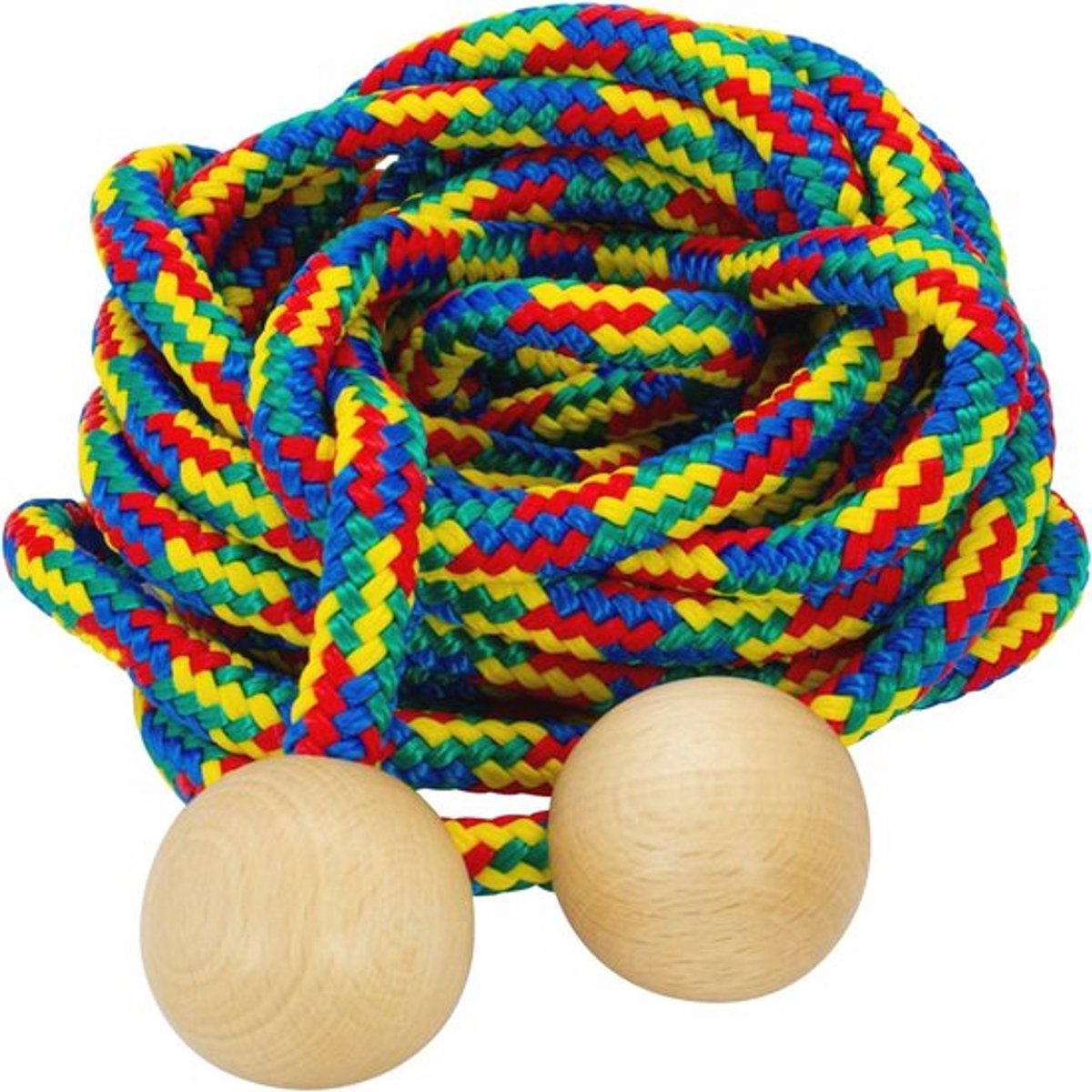 Kleurrijk Zwenktouw Met Houten Ballen Voor Kinderen - Veilig Springtouw Van 500 cm