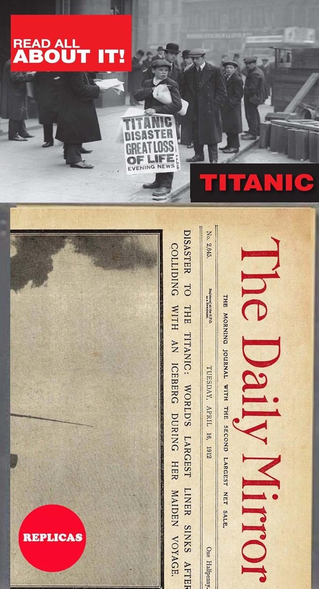 Titanic Krant Replica - Historische Krant - Educatief Leren - Gedetailleerde Inhoud - 20 x 25 cm - Zwart-wit