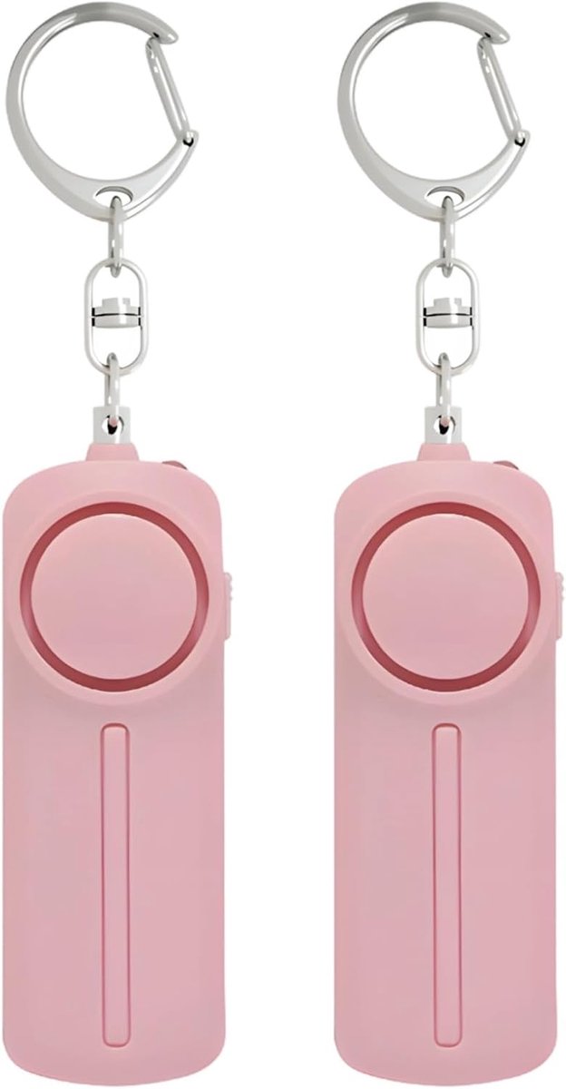 Persoonlijke Alarm Sleutelhangers - Nood Sirene - Veiligheid Onderweg - 130 DB Sirene - 2 Stuks - Roze