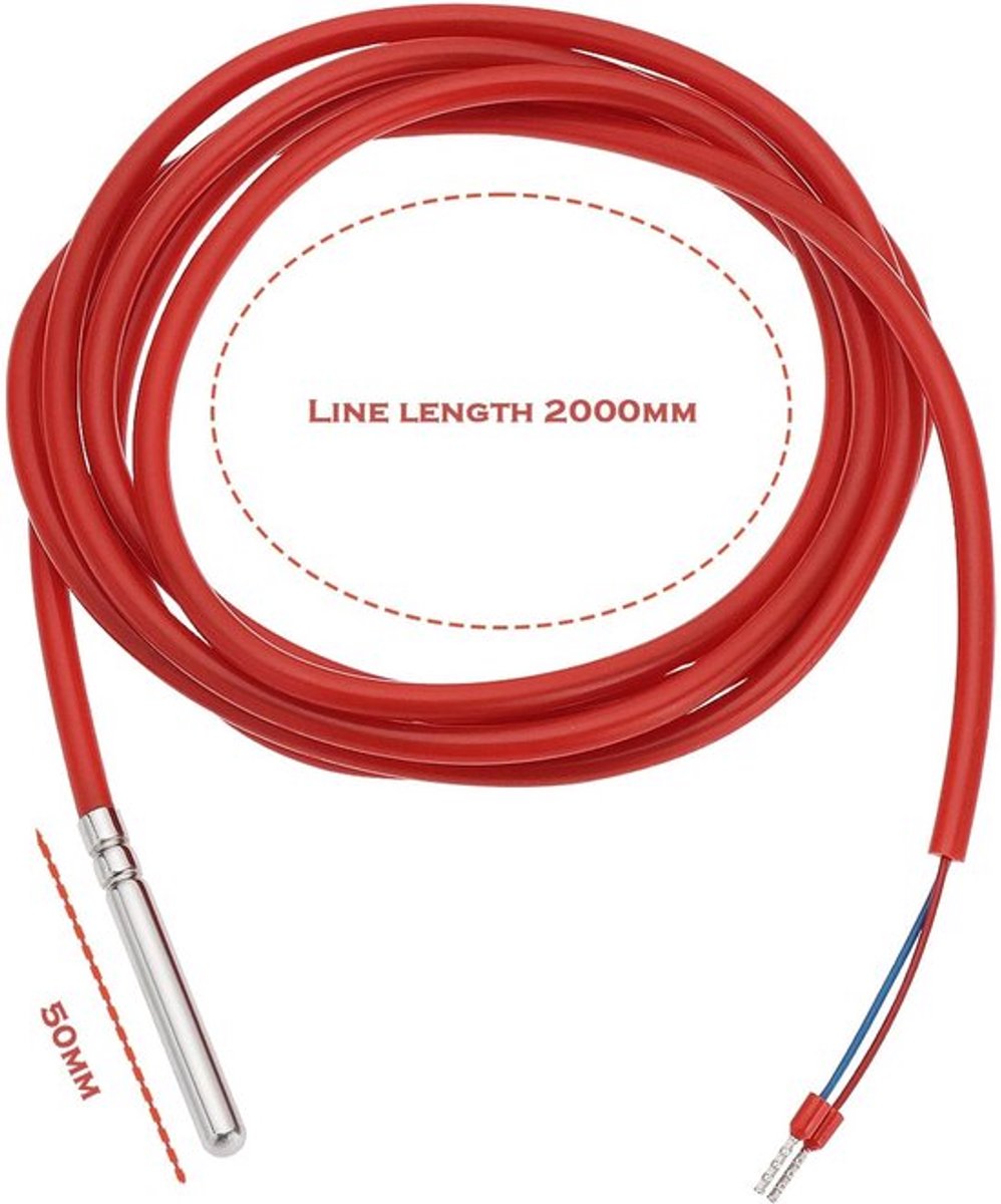 SVGCommerce - Waterdichte Thermistor - Temperatuursensor -50°c tot +200°c - 2 meter
