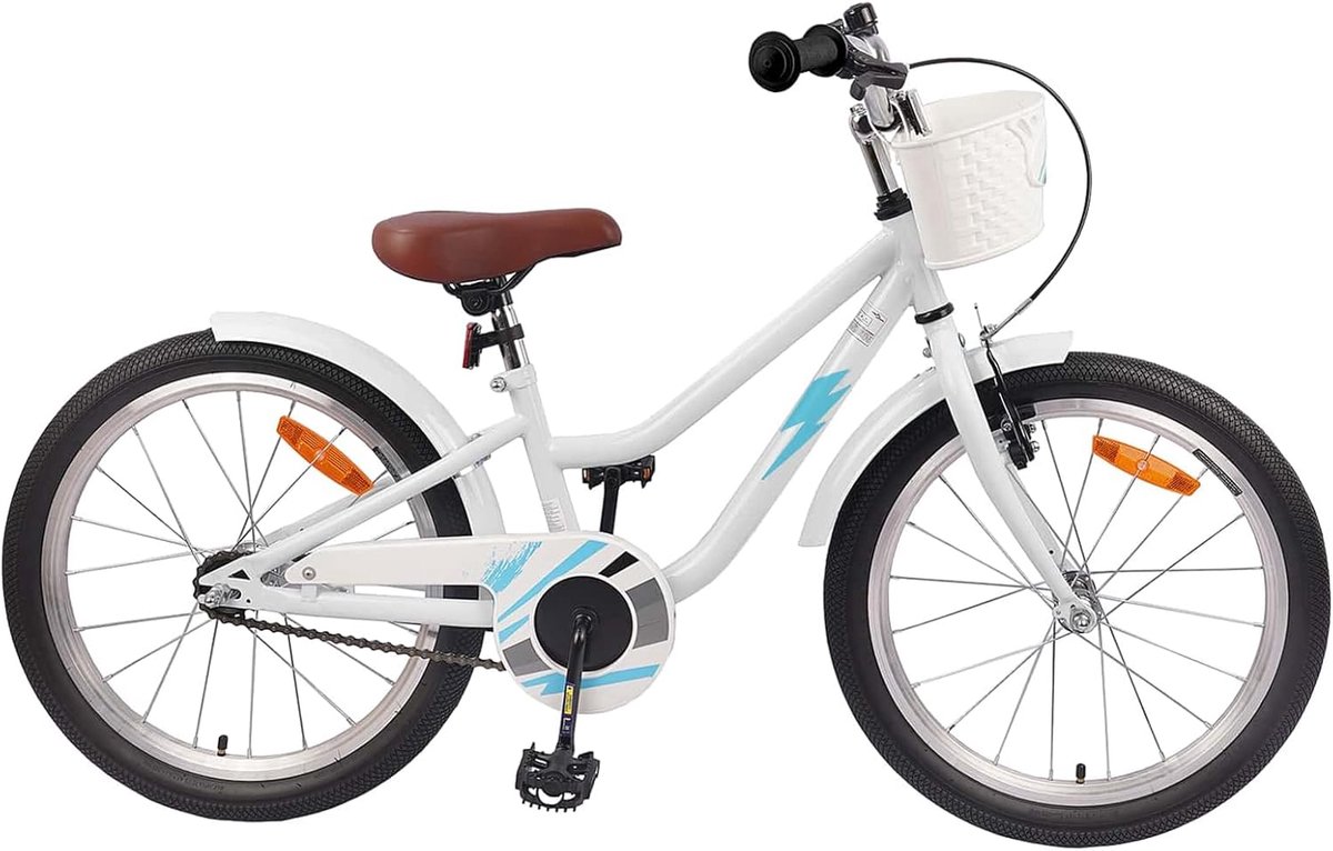 Kinderfiets - Jongensfiets Meisjesfiets - Veilig Leren Fietsen - Stalen Frame - 18 inch - Wit