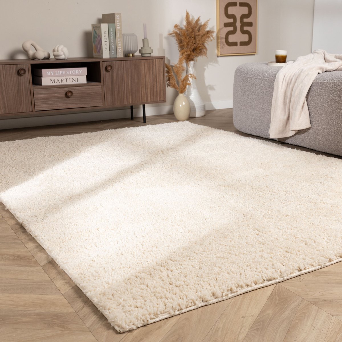 NATURL. Hoogpolig vloerkleed Wish Creme - 200x290 cm