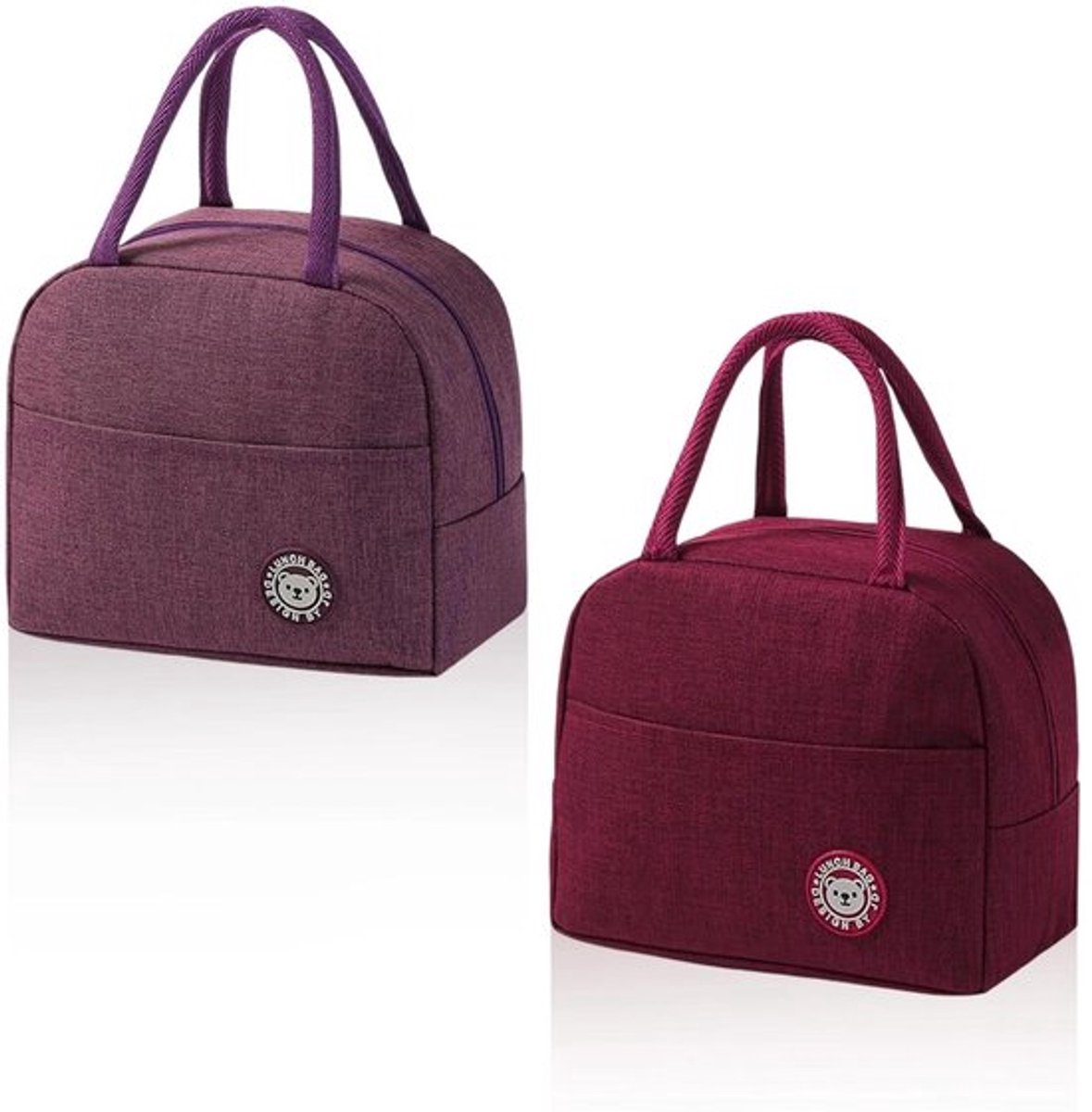 Koallas 2 stukken wijnrood/paarsekleurige kleine dailygoods