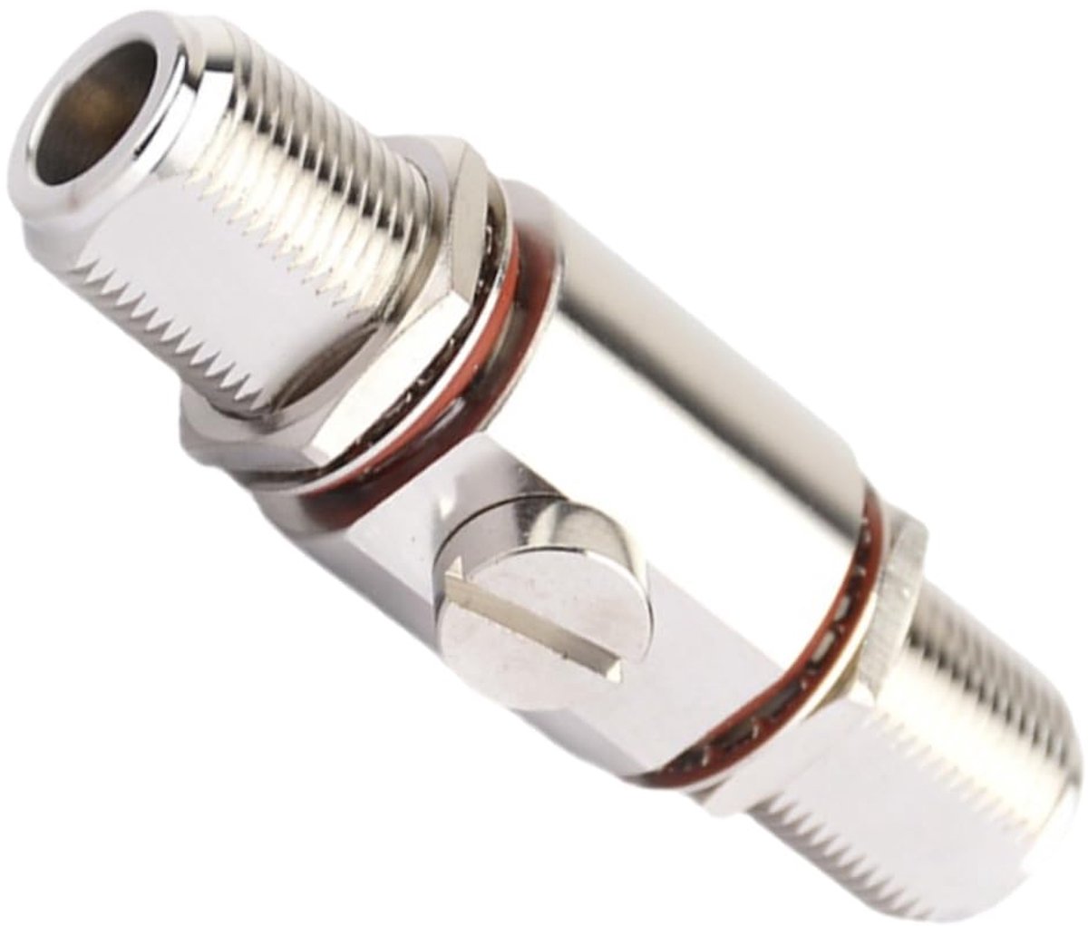 Coaxiale Bliksemafleider - Overspanningsbeveiliger Antenne - Apparatuur Beschermen - Gelijkstroom Doorlatend - 6 x 2 x 2 cm - Zilver