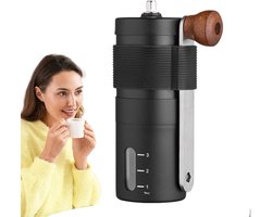 Handkoffiemolen - Roestvrijstalen molen Draagbare molen - Koffie Zetten - Verstelbare Maalgraad - 12.5 x 4.8 x 4.8 cm - Zwart