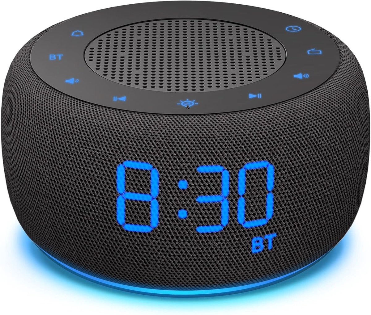 Radiowekker - Kunststof - Bluetooth-luidspreker - 7 kleuren nachtlampje - Voor de slaapkamer