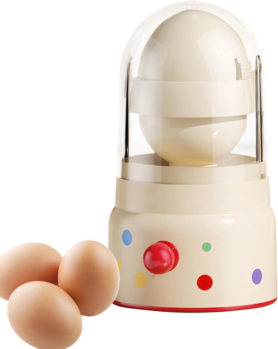 Eierdraaier Handmatig - Keukenmixer Gadget - Mixen Koken Thuis - Ergonomische Handgreep - 9 x 9 x 9 cm - Crèmekleurig