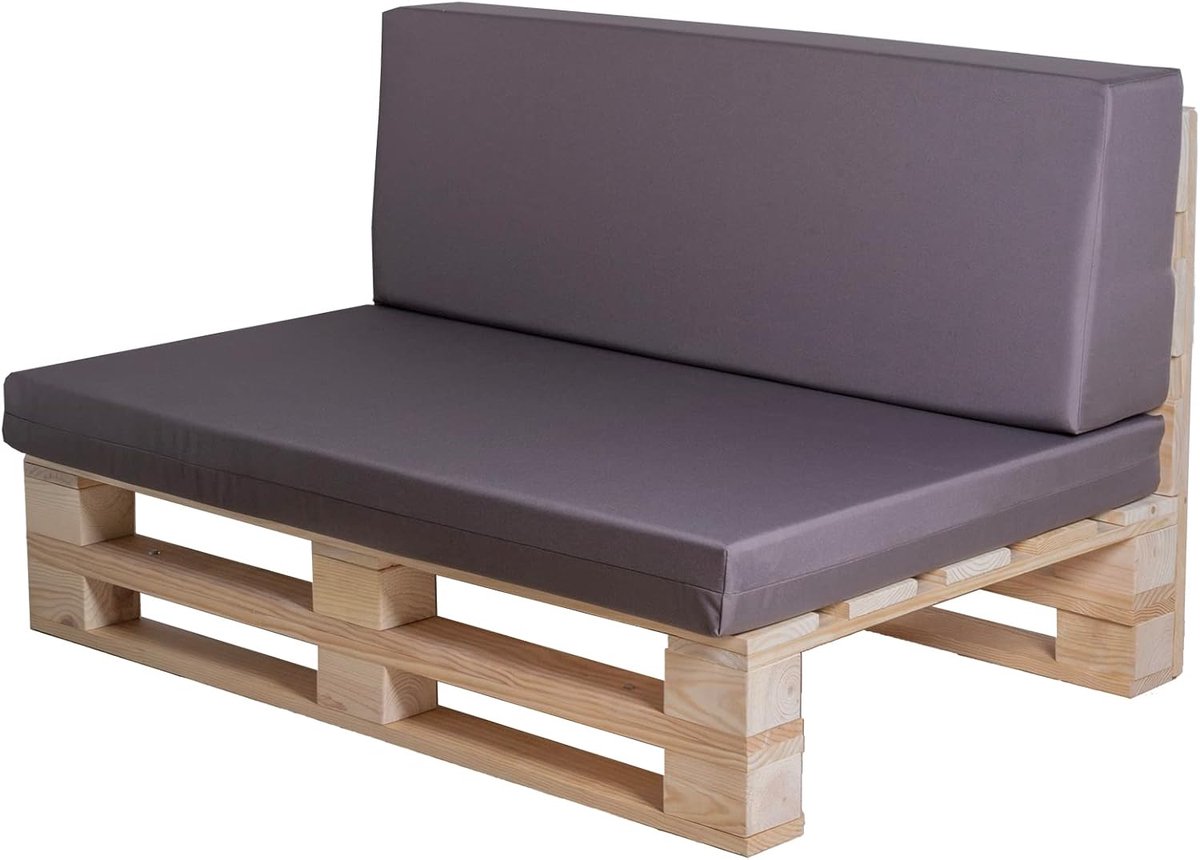 Palletbank Kussenset - Bank Kussen - Buiten Ontspannen - Waterdichte Stijl - 120x60cm - Kaki