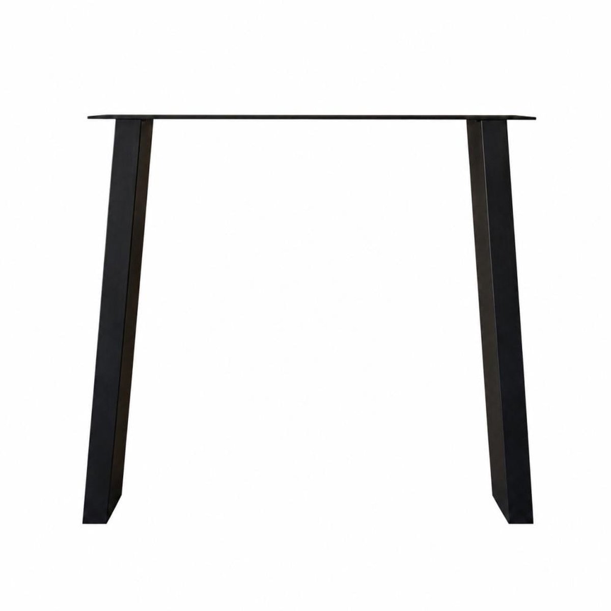 FLE - Stalen tafelpoot zwart trapezium 80 bij 10 cm en hoogte 62 cm (koker 4 x 10 cm)