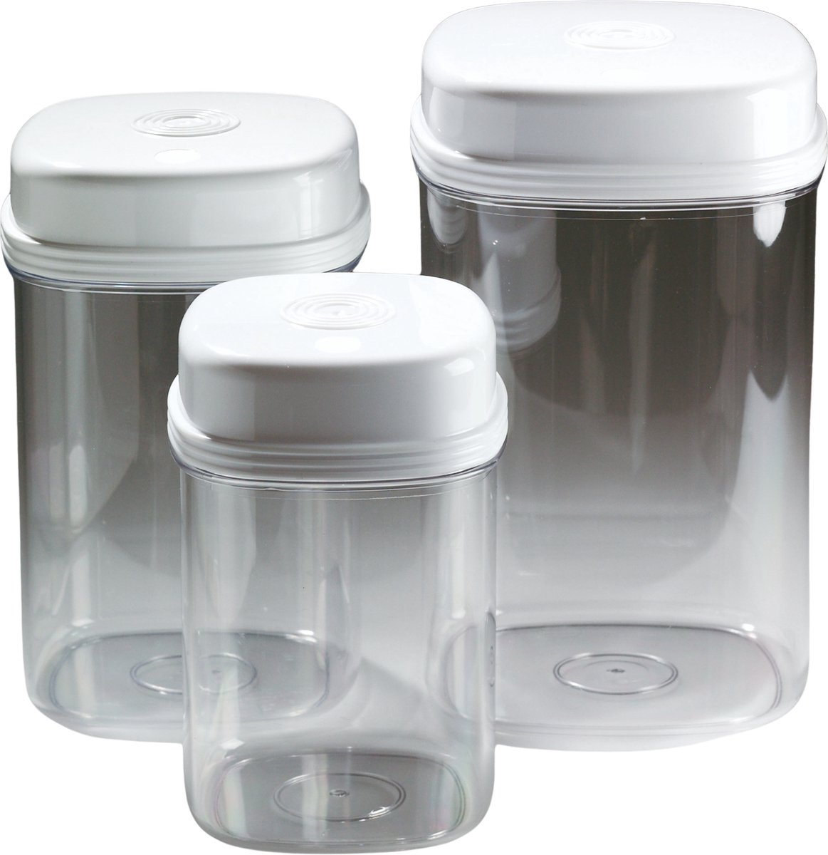 3 eenhandige vooraaddozen : per 3: 0,75 - 1,35 en 2 l