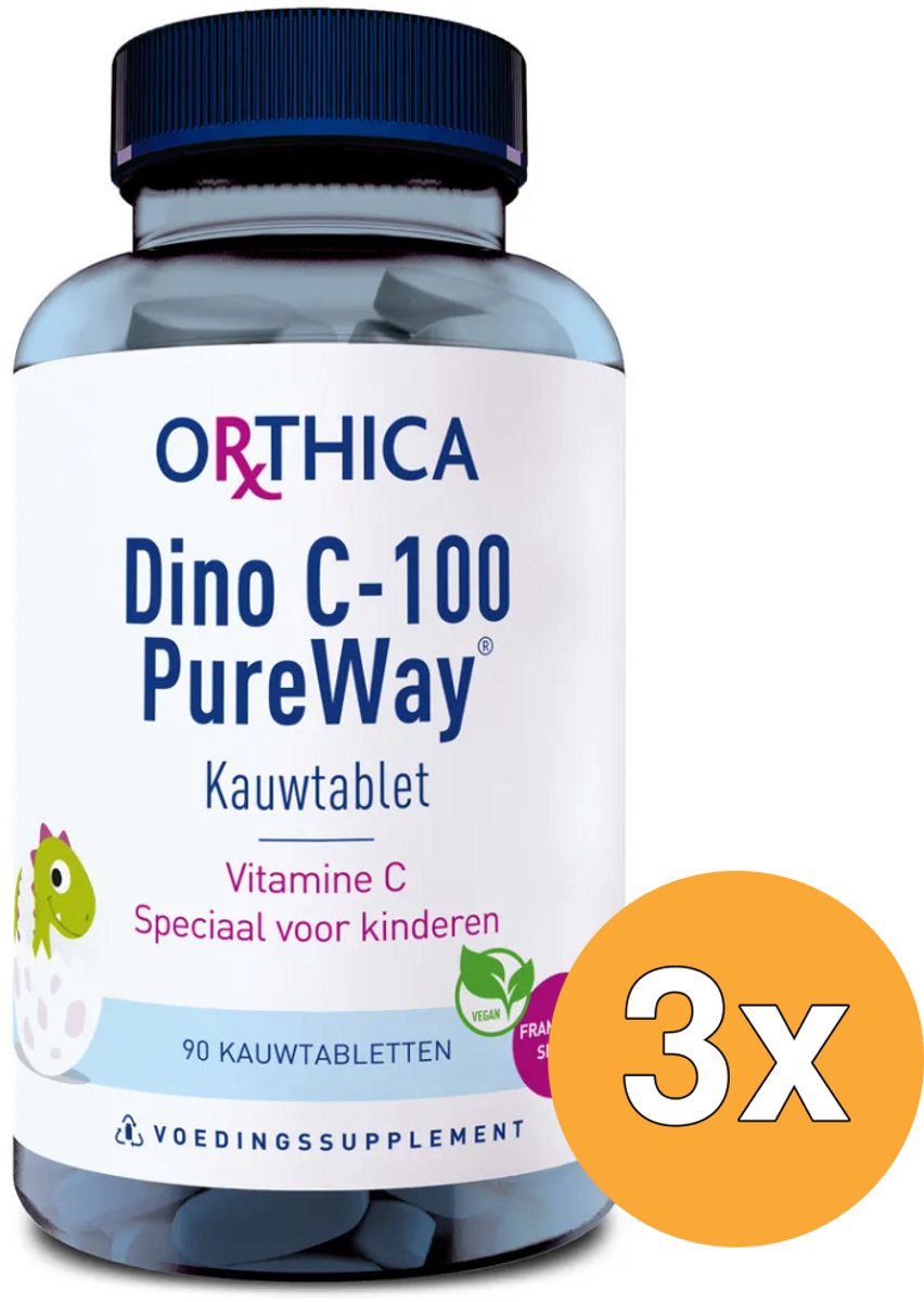 3x Orthica Dino C pureway (90 kauwtabletten)