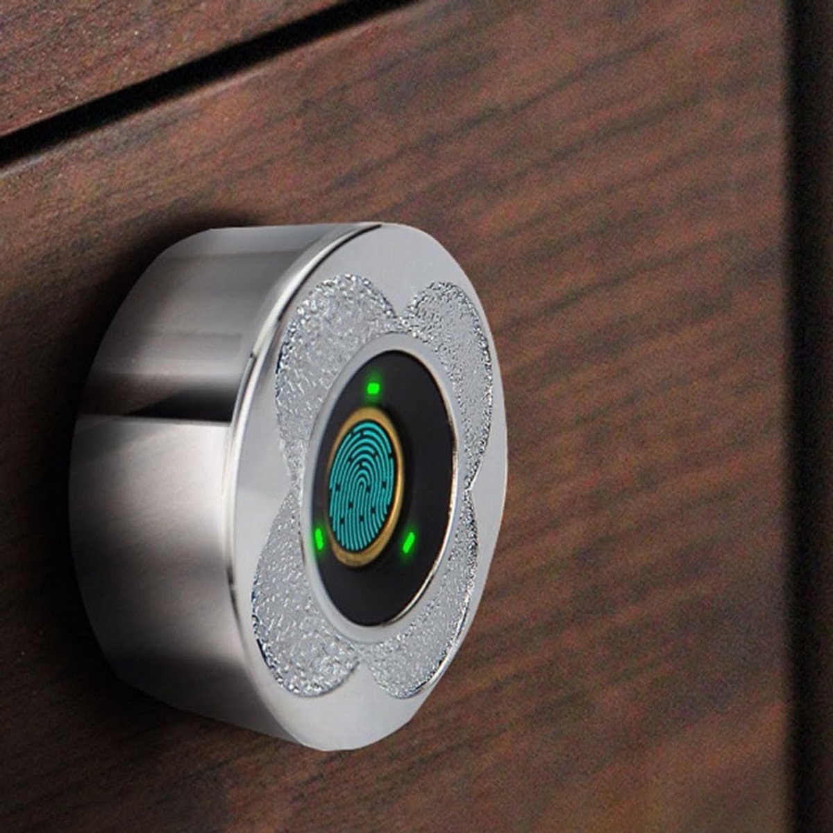 Vingerafdruk Slot - Slimme Kastvergrendeling - Meubels Beveiligen - Biometrische Toegang - 35mm Diameter - Zilver
