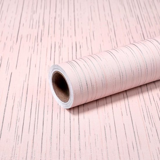 Zelfklevend Behang - Contactpapier Vinyl - Muren Decoreren - Waterdicht Verwijderbaar - 40 x 300 cm - Roze met Zilver