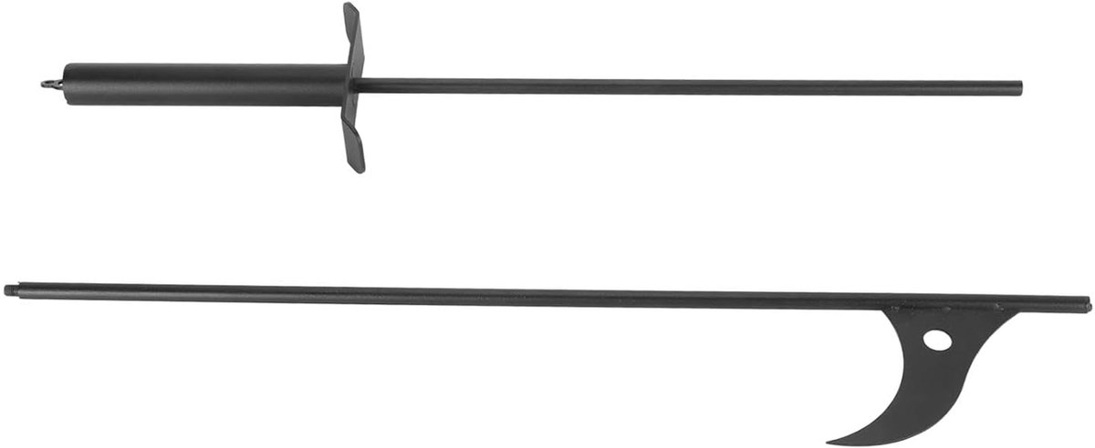 Haardpook - Vuurpook Staal - Kampvuur Aanmaken - Roestvrij Hittebestendig - 40 Inch - Zwart