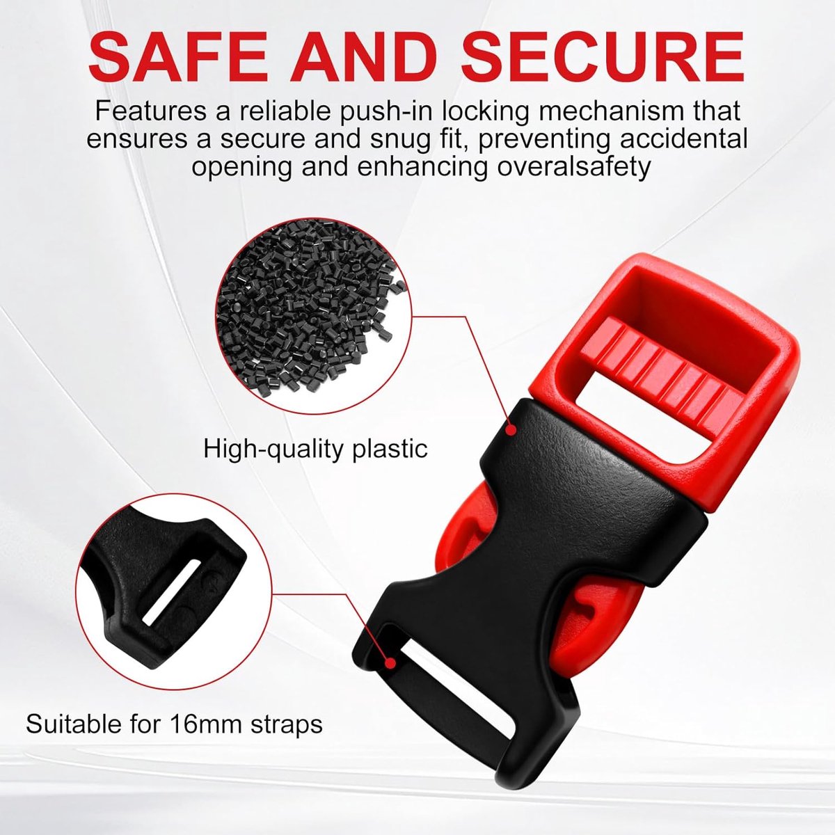 Bicycle Lock, Pack of 3, Universal Helmet Chin, Spare Parts, Chin Clasp, Mortise Lock, Buckle for Bike, Motorcycle and - ShopVlot