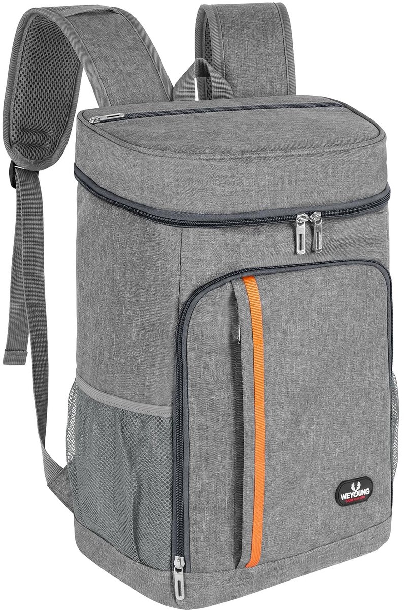 Thermo-rugzak 20 l - grote koeltas - grijs - ideaal voor onderweg - ShopVlot