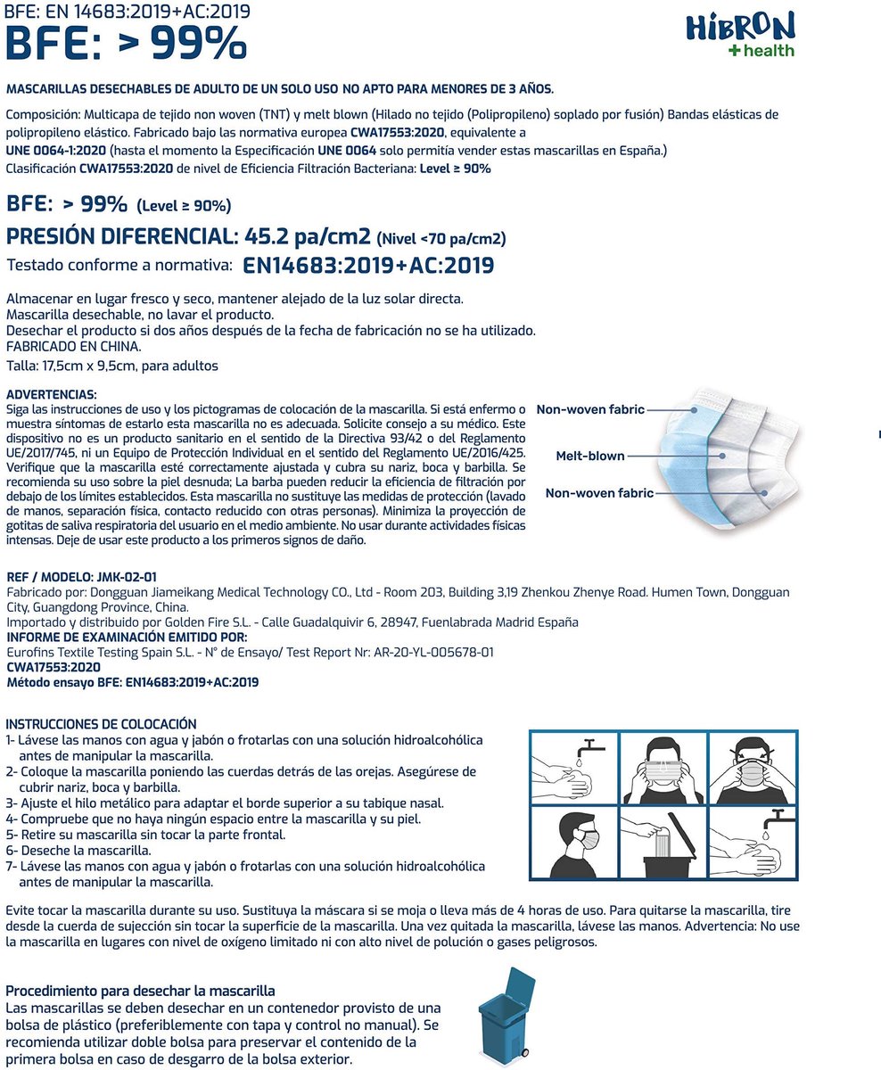 Wegwerpmaskers 50 stuks - lichtblauw - Europees goedgekeurd - BFE> 99% bescherming - ShopVlot
