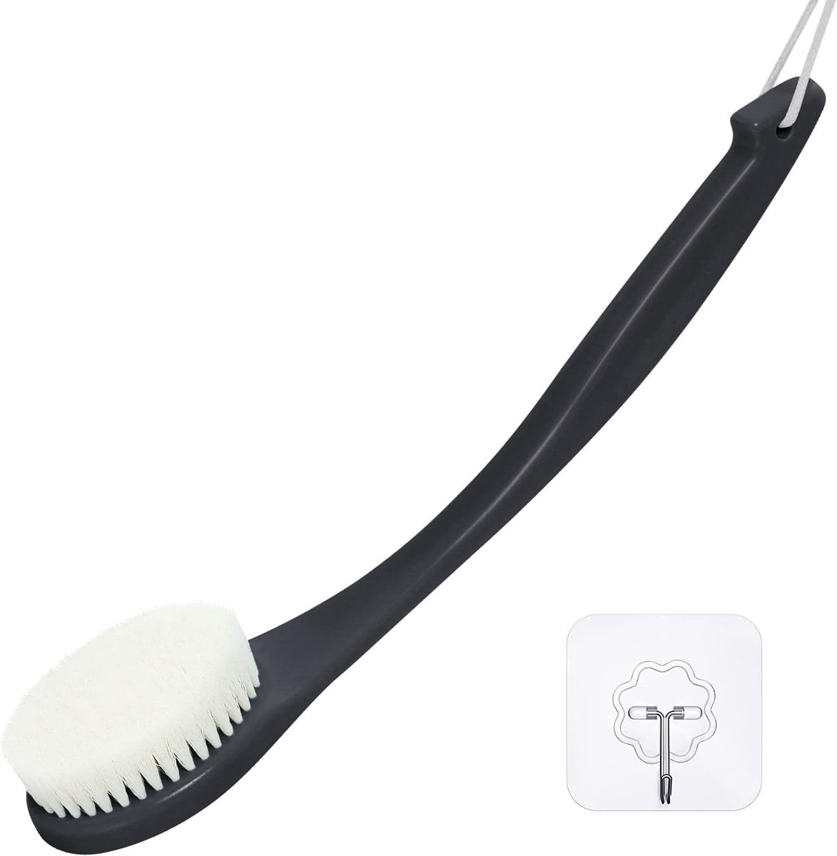 Massageborstel met Lange Handgreep voor Peeling en Verbetering van Bloedcirculatie, Ideaal voor Bad en Douche