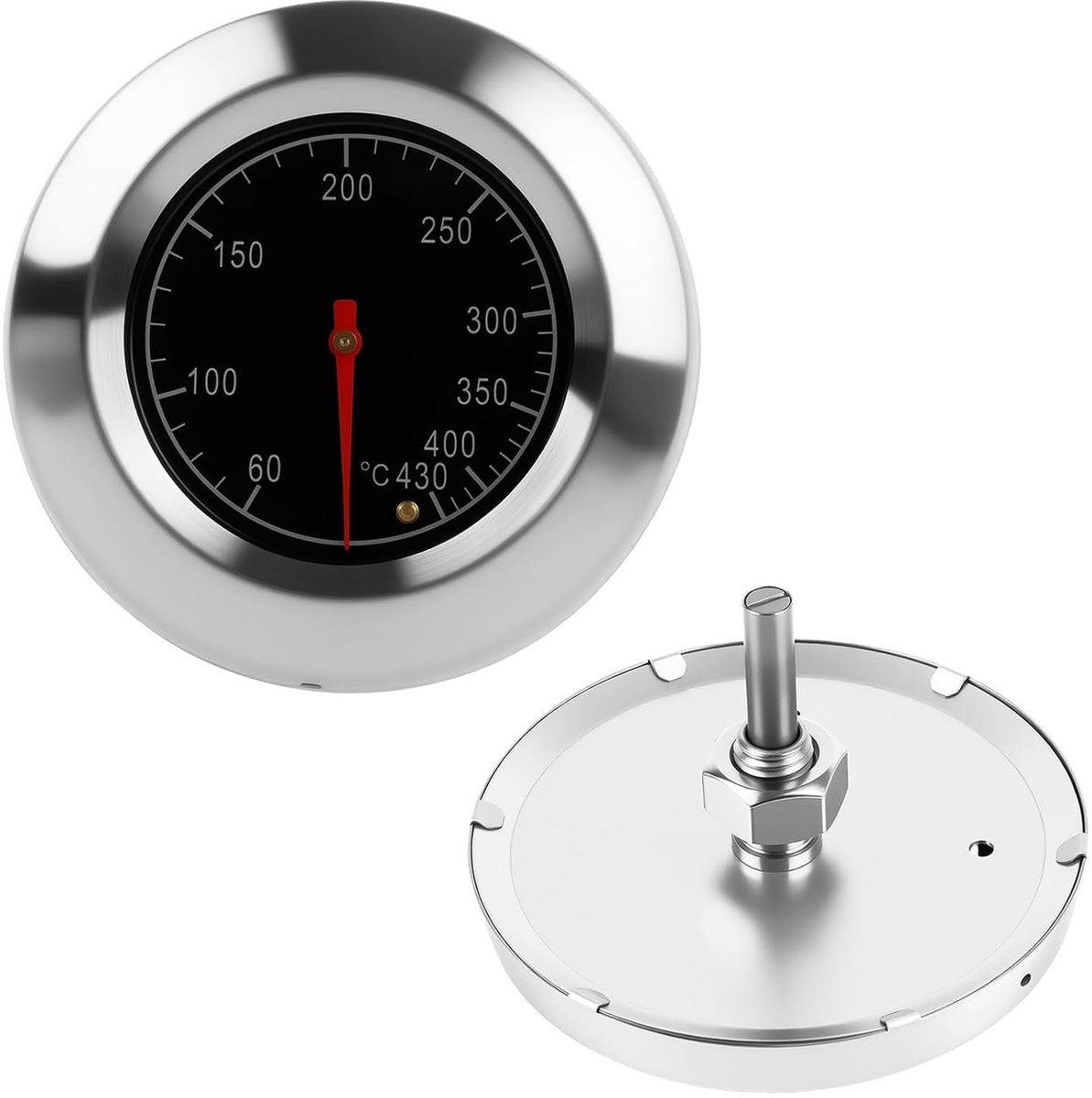Universele Grillthermometer voor Houtskool Barbecue en Rookoven, Temperatuurmeetapparaat tot 430°C, Hittebestendig Kookaccessoire voor Perfecte Barbecues