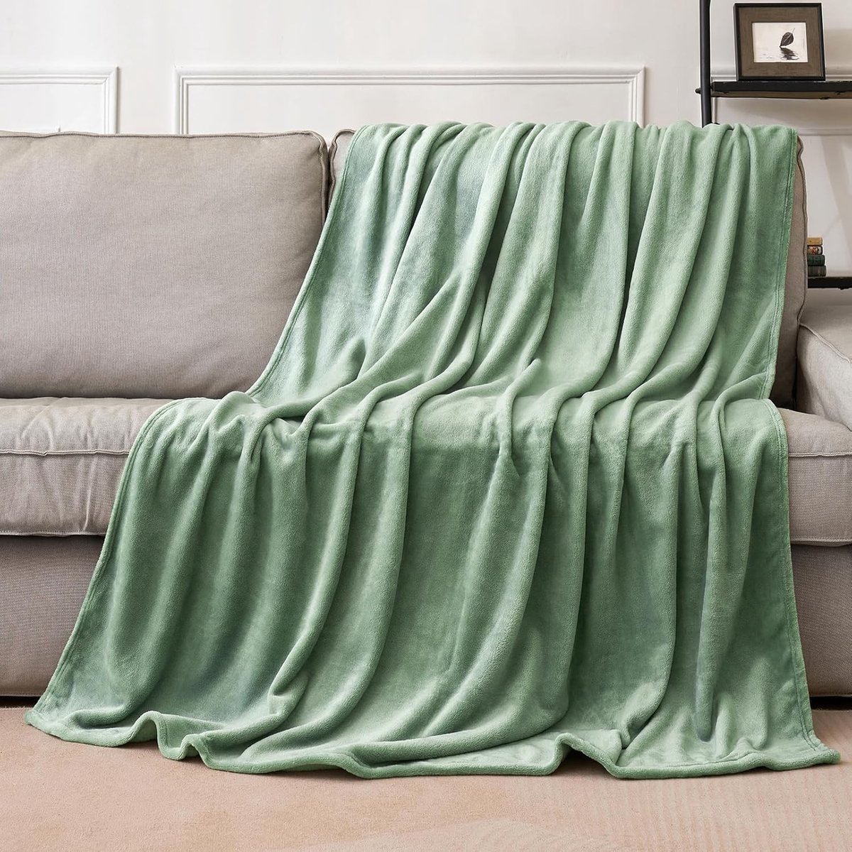 Zachte Fleece Dekentje in Lichtgroen van 150 x 200 cm - Ideaal voor Comfort en Warmte, Perfect voor Thuisgebruik