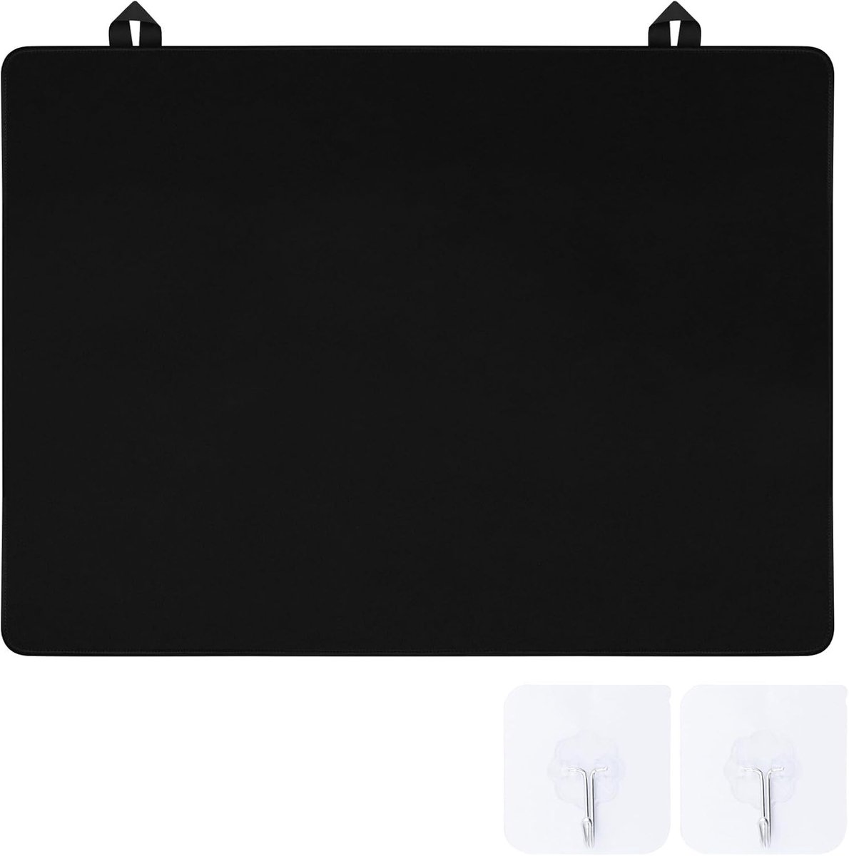 Keukenplaat Bescherming 62 × 53 cm, Keramische Dekplaat met Haken, Inductiekookplaat Bescherming, Hittebestendige Mat, Zwart