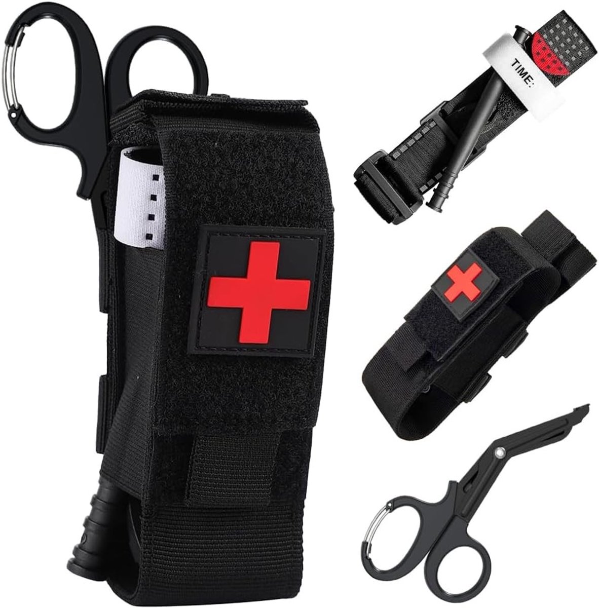 Hemostatische Lacing Set - 3 Pack Tourniquet Tas voor Militaire Toepassingen, Camping en Jacht, Inclusief Hemostatische Koord en Loop