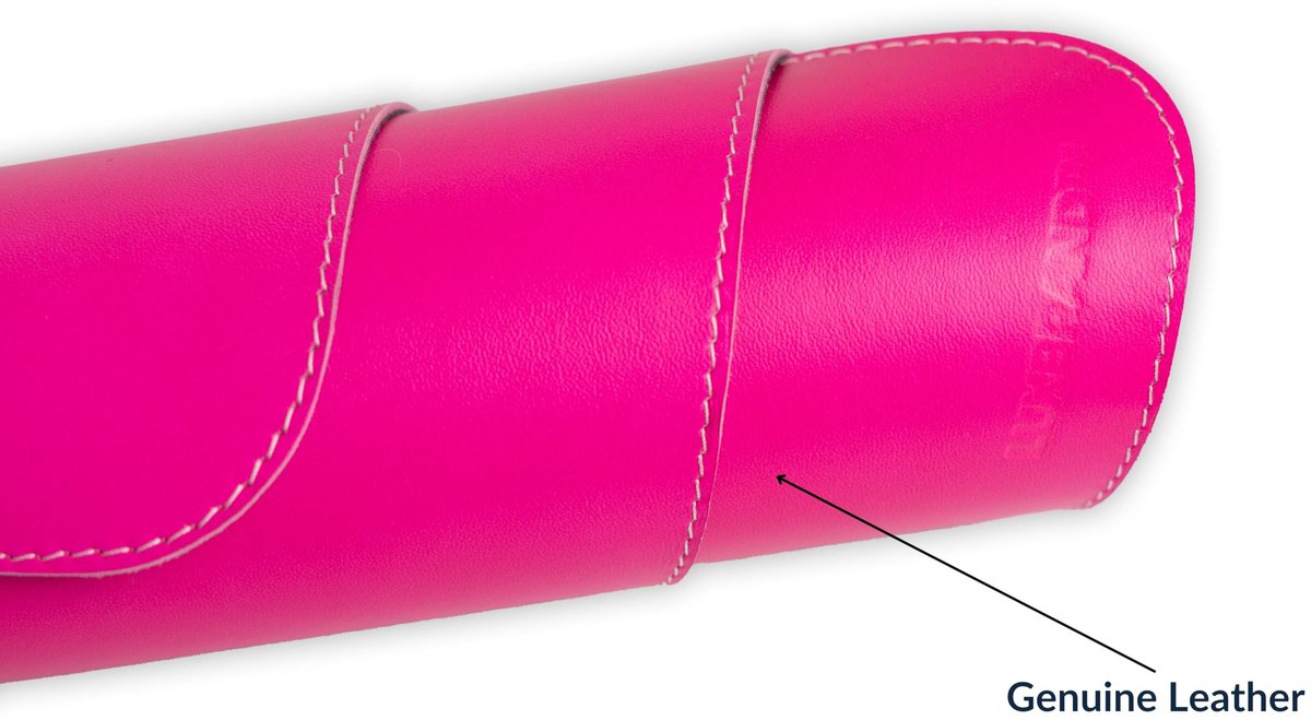 Bureauonderlegger XXL set van 2 - echt leer - roze - stijlvolle pc accessoire - ShopVlot