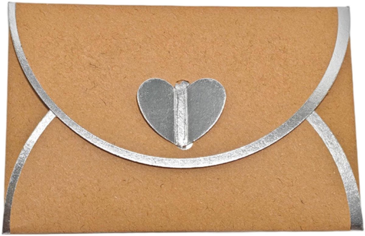 Envelopset – Set van 20 – Hartvormige enveloppen – Hartvormige klep – Dik materiaal – Ontwerp met goudfolierand – Geschikt voor wenskaarten en uitnodigingen – 10,2 x 7,1 cm