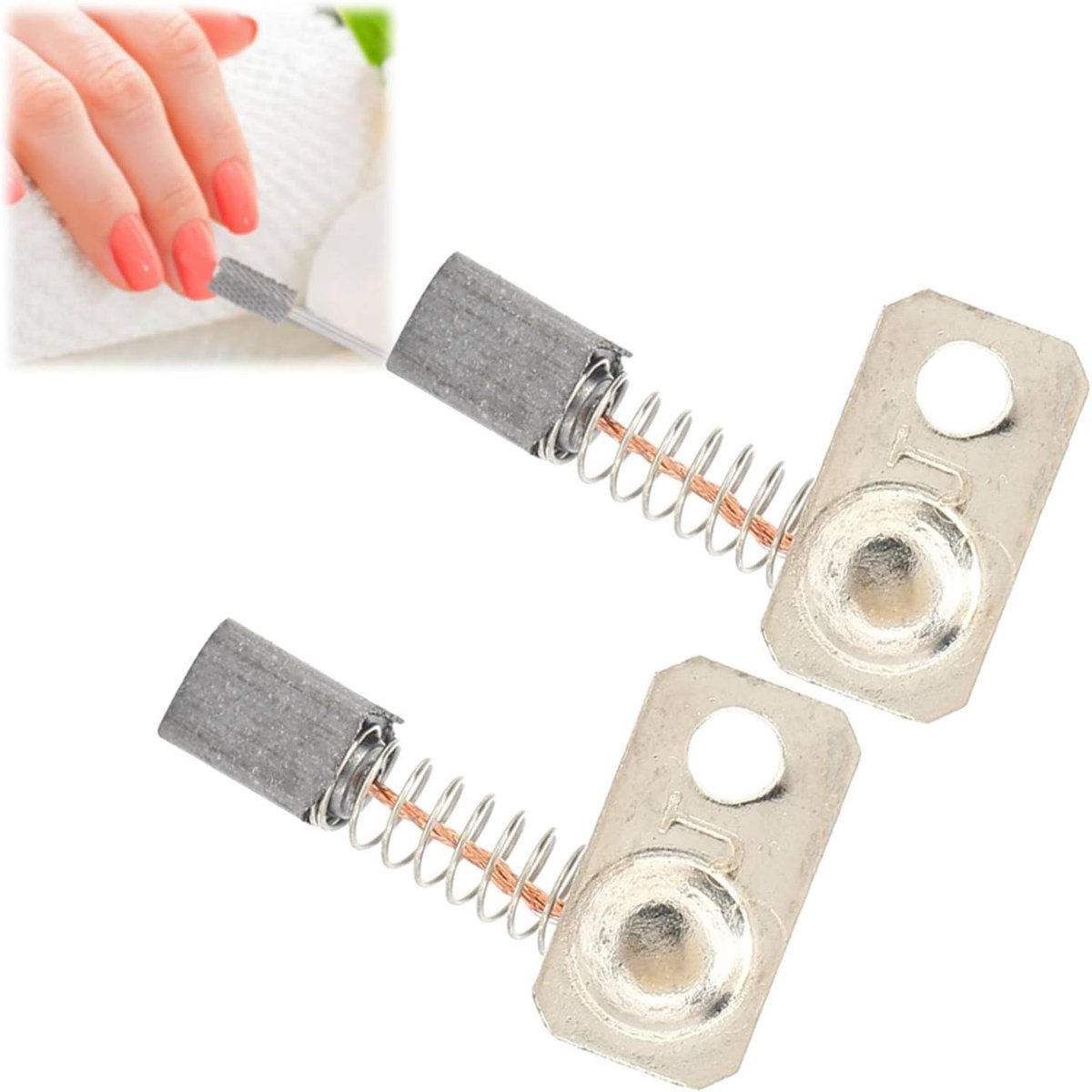 SnelShoppen - 2PCS Koolstofborstel Set voor Nagelboormachine - Essentiële Accessoires voor Elektrische Manicure - Voor Professioneel en Thuisgebruik