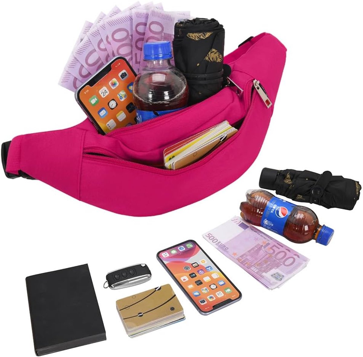 Heuptas voor mannen en vrouwen - grote mobiele telefoontas - waterdicht en slijtvast - ideaal voor outdoor activiteiten - ShopVlot