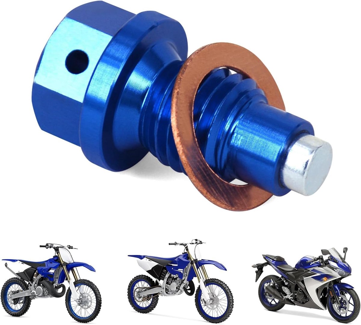 Magnetic Oil Drain Plug for YZ125 YZ250F YZ450F Motorcycle Use Blue - ShopVlot