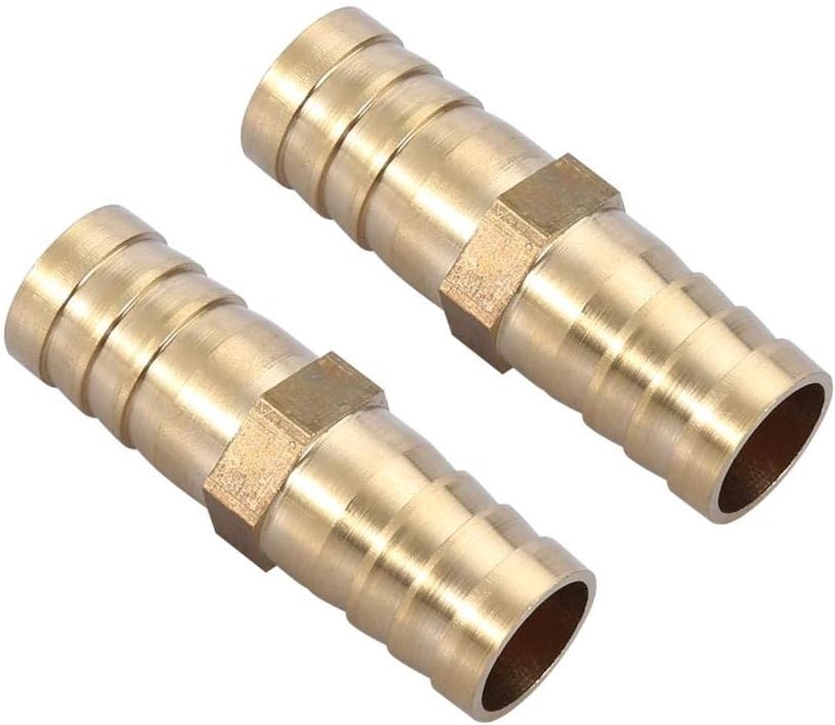Koperen Tuinslangverbinder 14mm - Rechte 2-Weg Koppeling voor Tuinleidingen met Barbed Wire