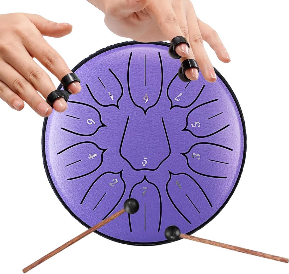 Steel Tongue Drum 6 Inch, 11 Notes Tongue Drum in C Major with Protective Rubber Ring - ShopVlot