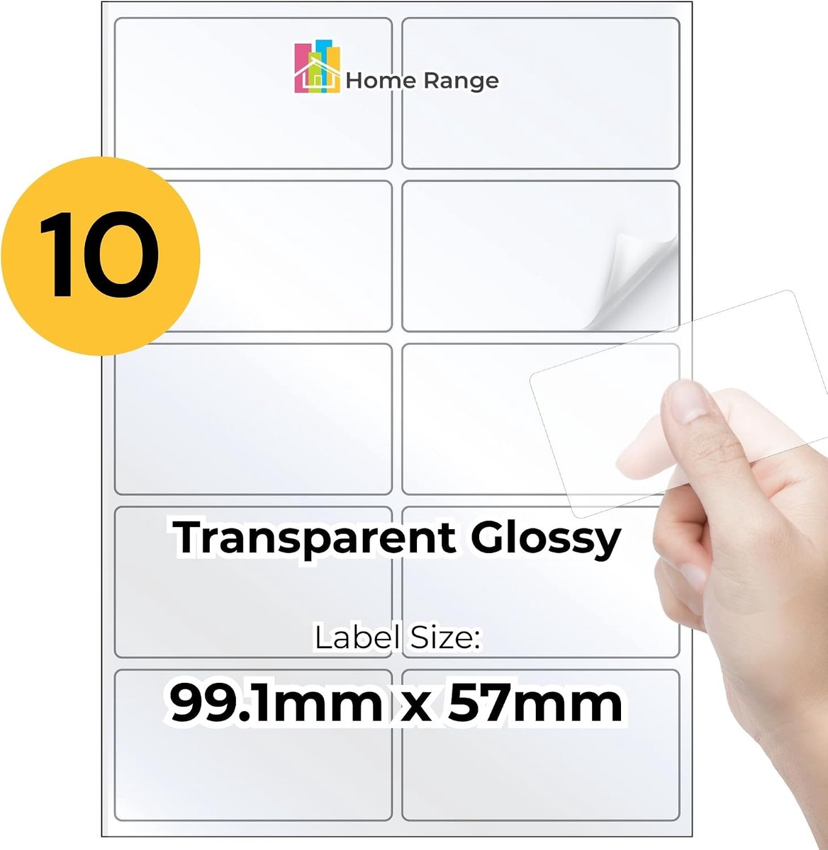 140 transparant glanzend stickerpapier (14 per vel, 10 A4-vellen) - ShopVlot