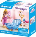 Playmobil 'Princess Magic' speelgoeddoos met prinses die water in een blauwe badkuip giet.