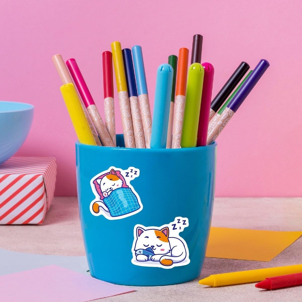 50 Stuks Graffiti Stickers met Kat Cartoon - Waterdichte Vinyl Stickers voor Flessen, Laptops, Fietsen en Skateboards