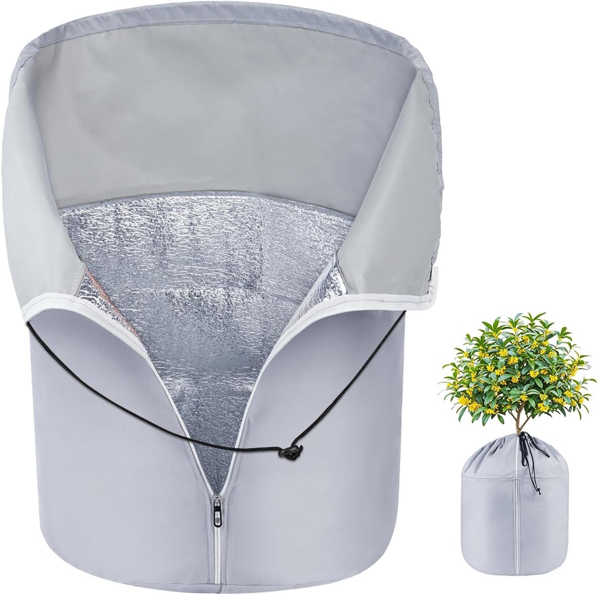 Fleece Bescherming voor Planten in de Winter, Ideaal tegen Vorst en Insecten, Tuinbedekking met Trekkoord