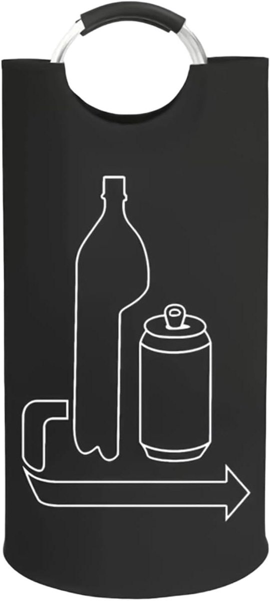 Opbergzak Flessen - Recycling Container - Thuis Organiseren - Opvouwbaar Ontwerp - 115 Liter - Zwart