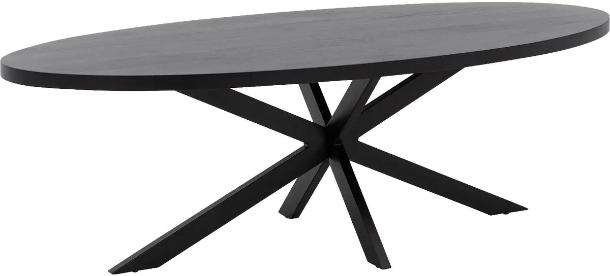 Goossens Lecca Eettafel - Hout - 240 x 76 x 110 cm - Rond - zwart