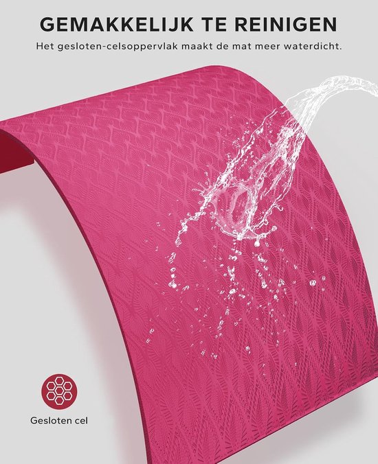 Grote Yoga Mat - Sportmat Fitnessmat - Thuis Training - Dubbelzijdig Antislip - 183x122cm - Roze — afbeelding 5