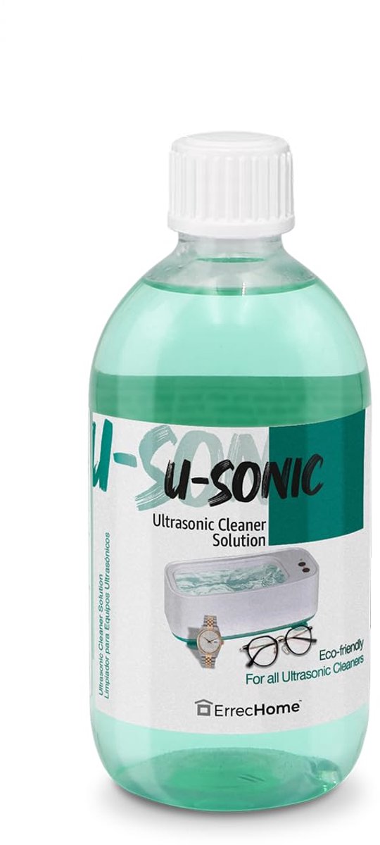 Ultrasoonreiniger oplossing 500 ml - concentraat - effectief en zacht - ideaal voor sieraden en brillen - ShopVlot