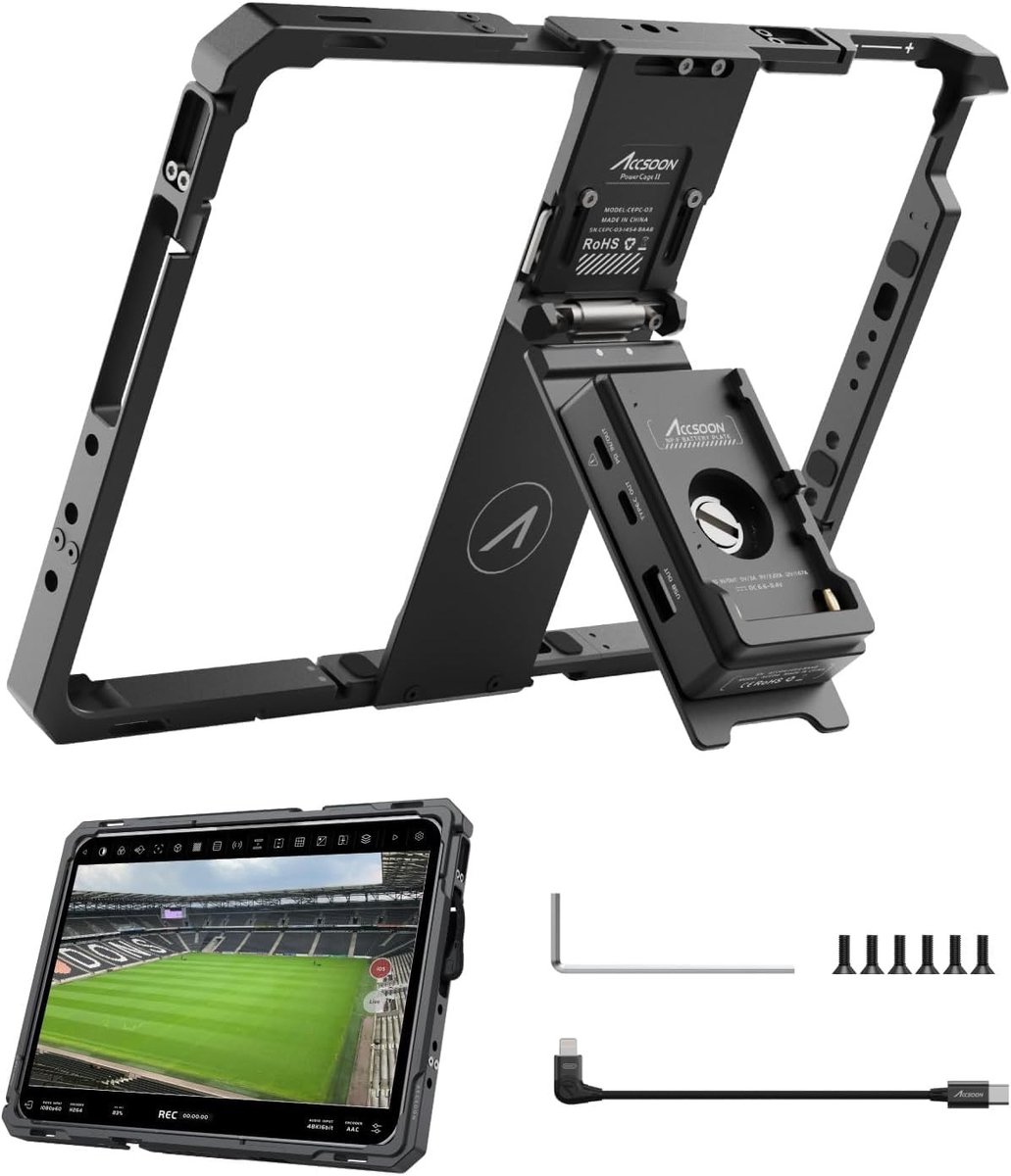 Power Cage voor iPad Gen 5-10/Air 3-5/Pro 9.7, 10.5, 11 inch - Geschikt voor Red KOMODO Gimbal, Draadloze Overdracht en Display Accessoires