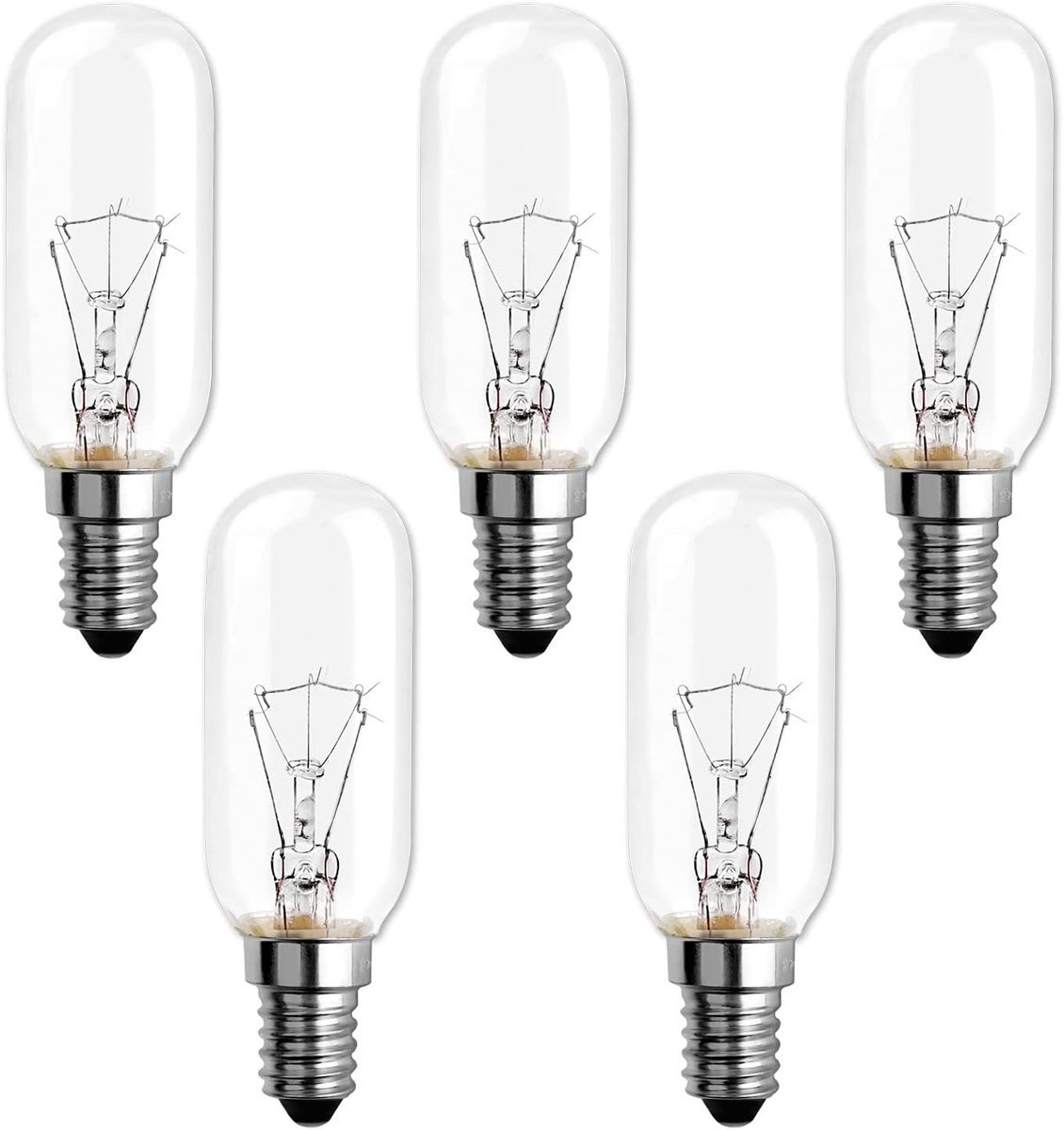 Dimbare E14 Pygmy Lampen voor Afzuigkap, Koelkast en Plafondverlichting, Warm Wit 2700K, 320 Lumen, Verpakking van 5 Stuks