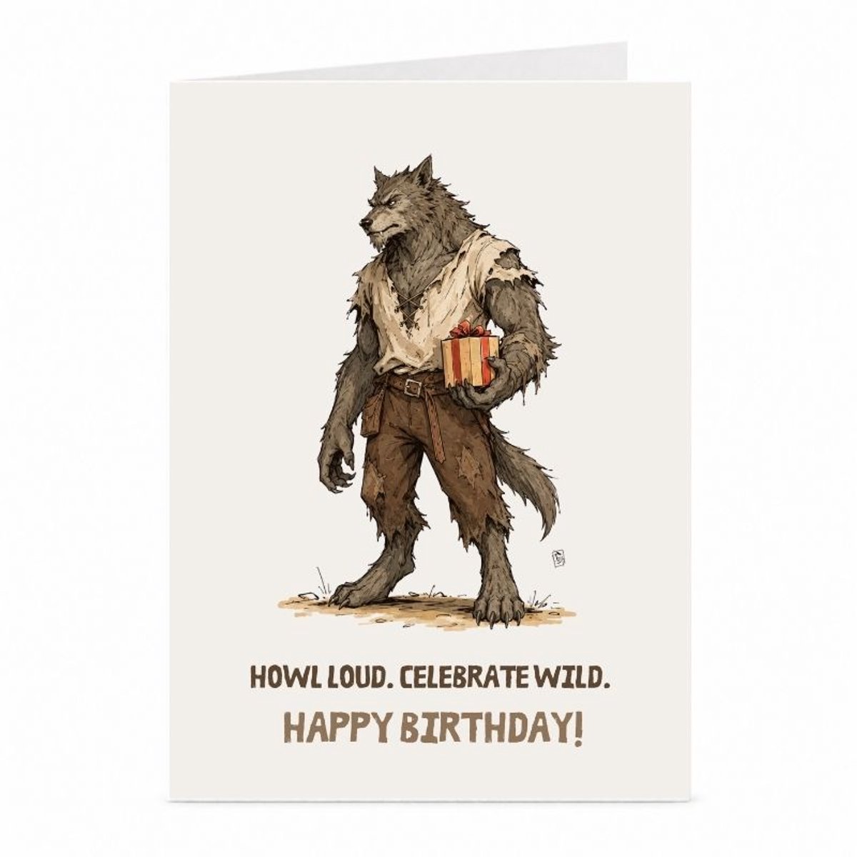 Weerwolf - Verjaardagskaart - JustTheCardGuy - A6 met envelop