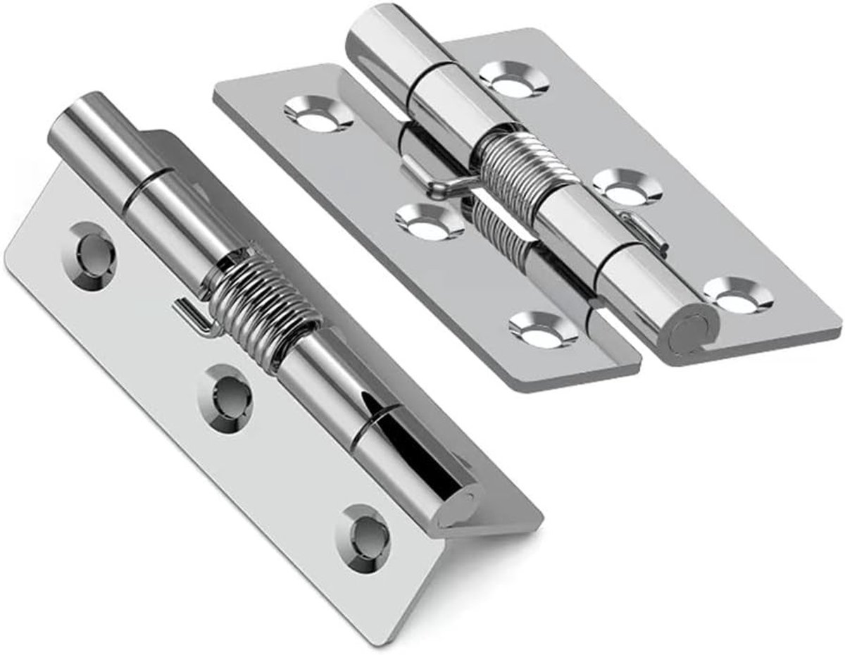 Roestvrijstalen scharnieren met veermechanisme 3 inch - Duurzaam en Corrosiebestendig (2 stuks)